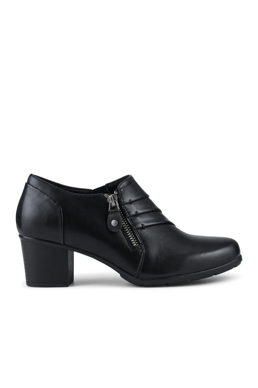 Pavers Pavers Women's Smart Block Heeled Slip On Shoes in Black - 2