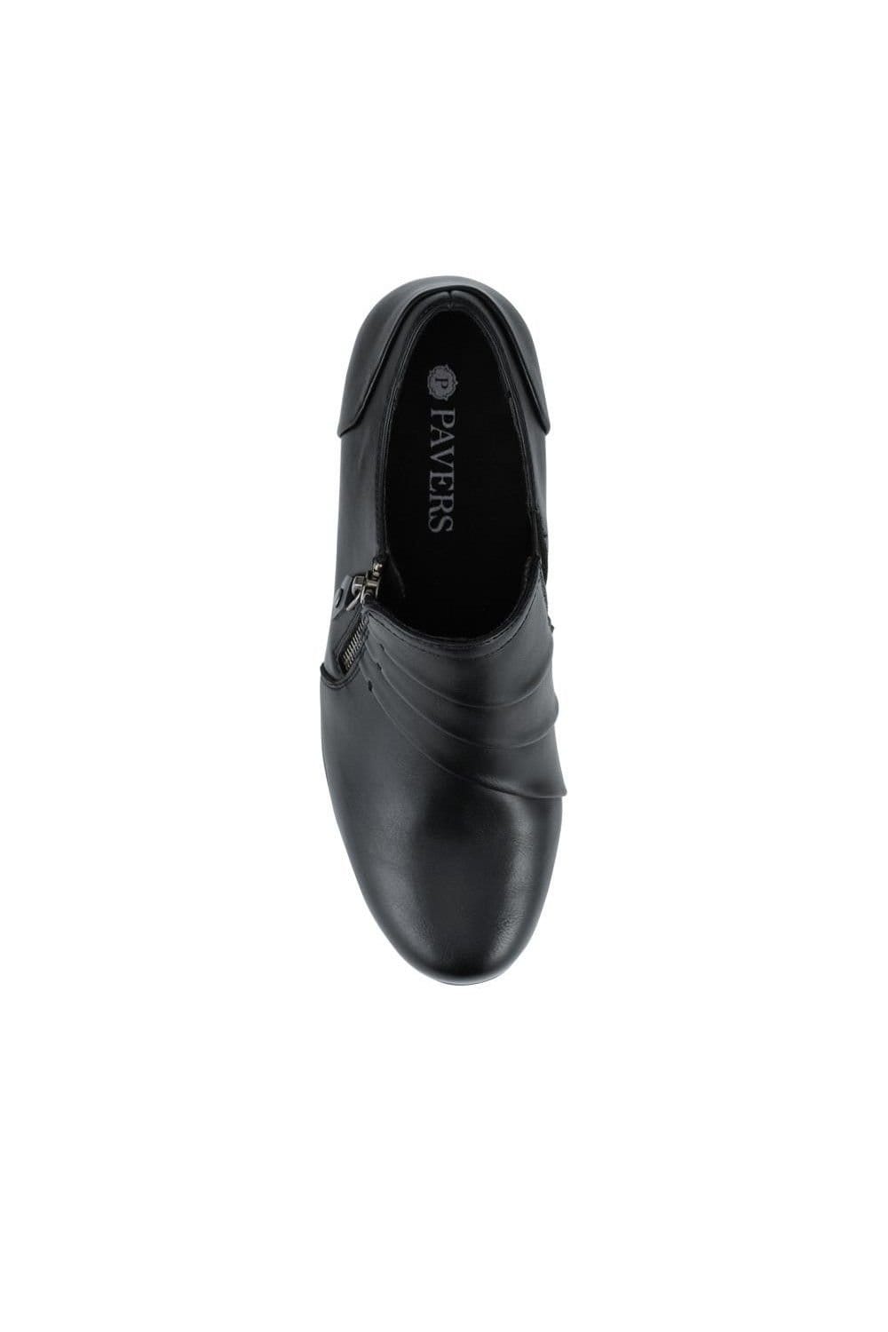 Pavers Pavers Women's Smart Block Heeled Slip On Shoes in Black - 4