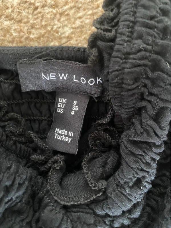 New Look Black Ruched Crop Top