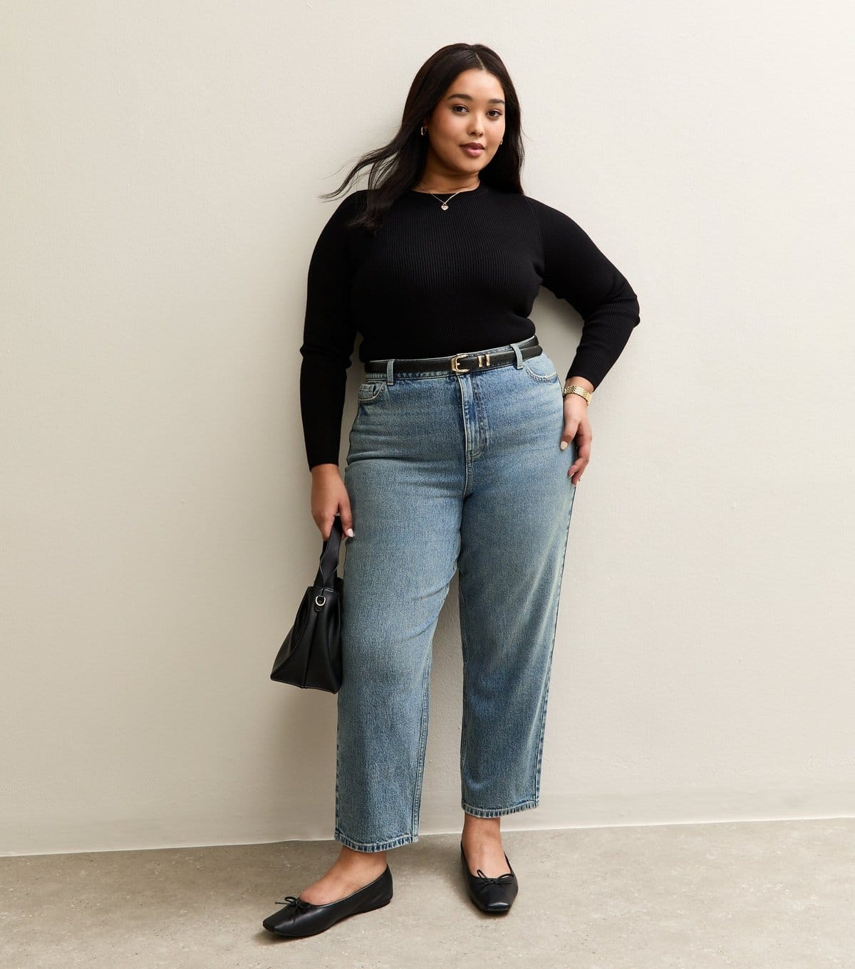 New Look Teal Plus Size Mom Jeans