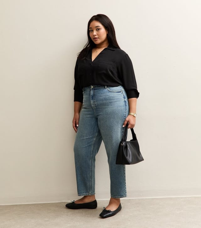 New Look Women's Plus Size Blue Mom Jeans Curves New Look - 2