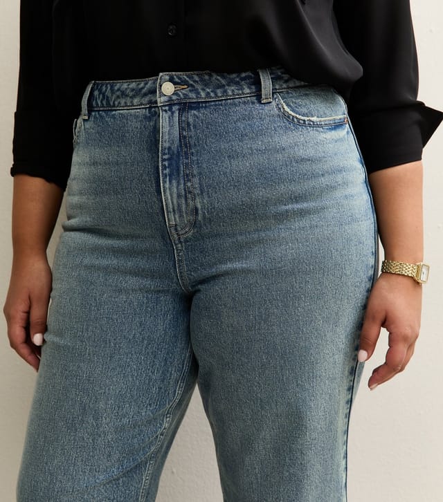 New Look Women's Plus Size Blue Mom Jeans Curves New Look - 3