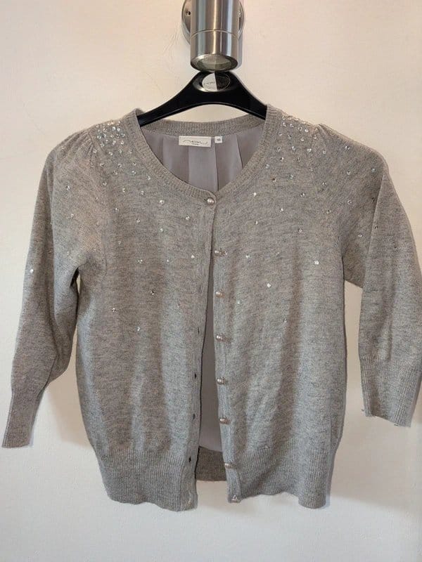 New Look Grey Sequin Cardigan Size 10