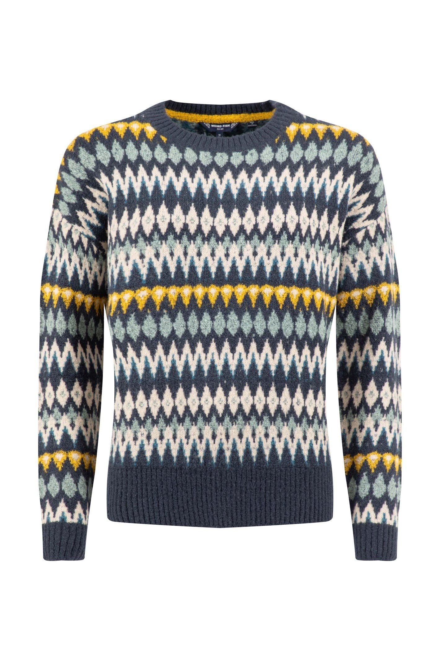 Weird Fish Weird Fish Women's Ella Fair Isle Crew Neck Jumper in Midnight - 2