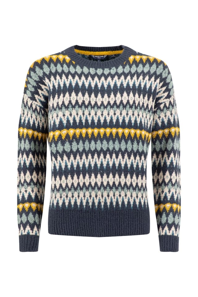 Weird Fish Weird Fish Women's Ella Fair Isle Crew Neck Jumper in Midnight - 2