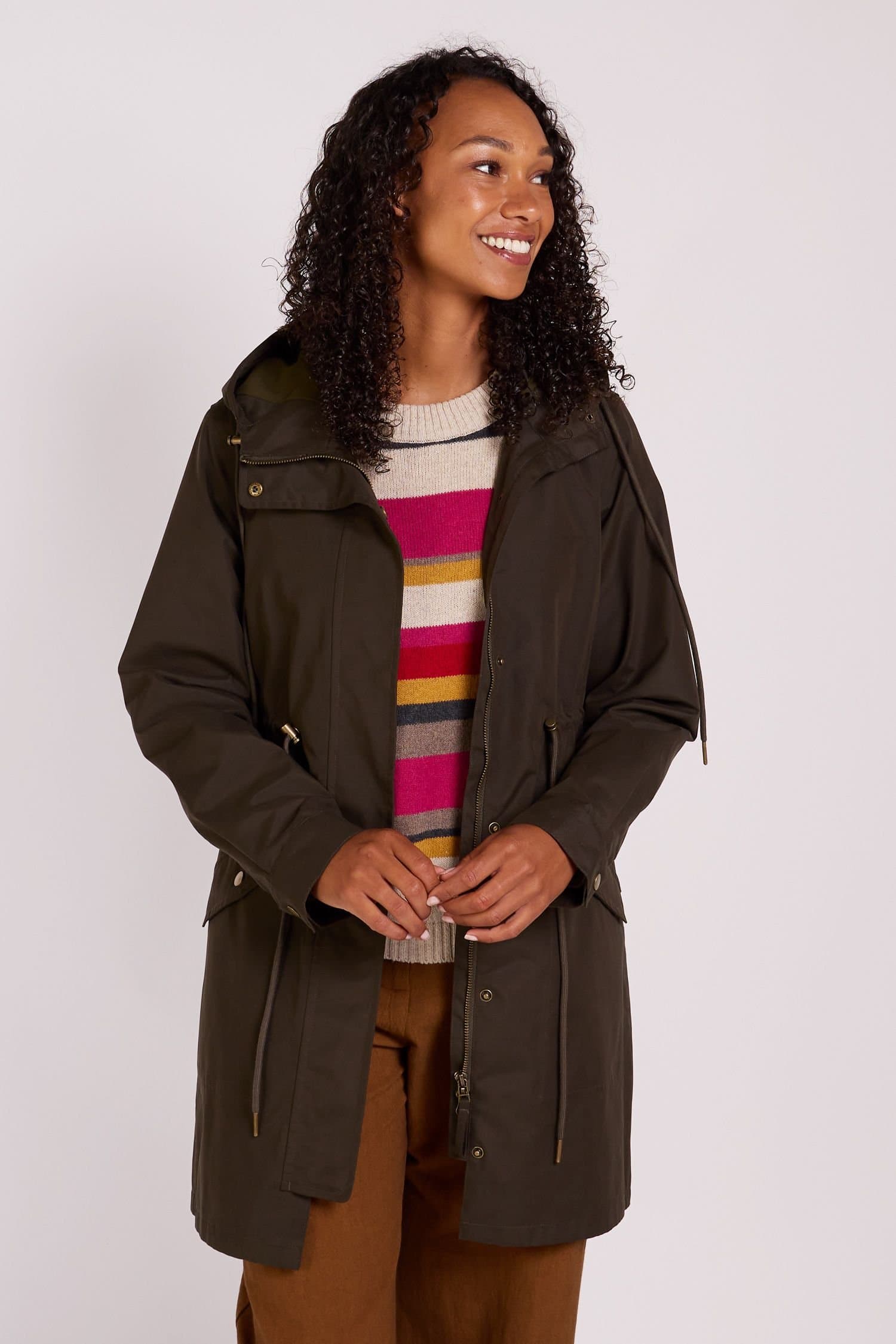 Nomads Clothing Nomads Clothing Women's Hooded Raincoat in Khaki