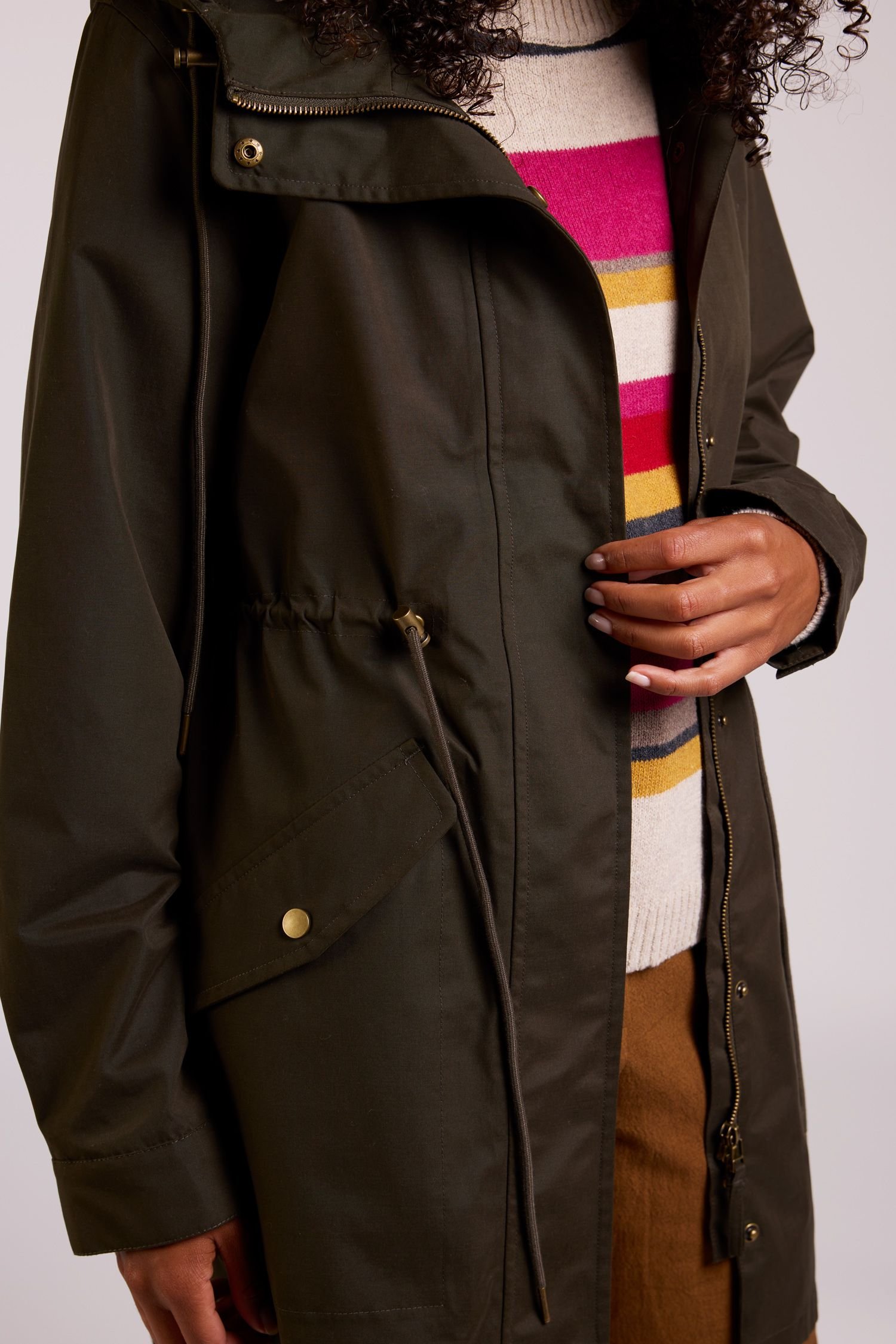 Nomads Clothing Nomads Clothing Women's Hooded Raincoat in Khaki - 2