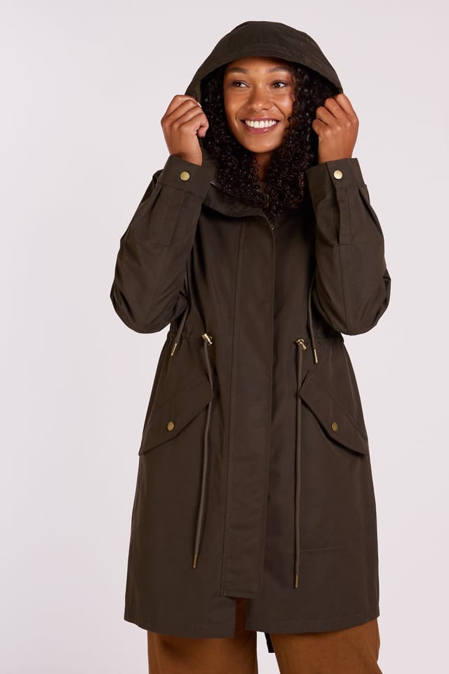 Nomads Clothing Nomads Clothing Women's Hooded Raincoat in Khaki - 3