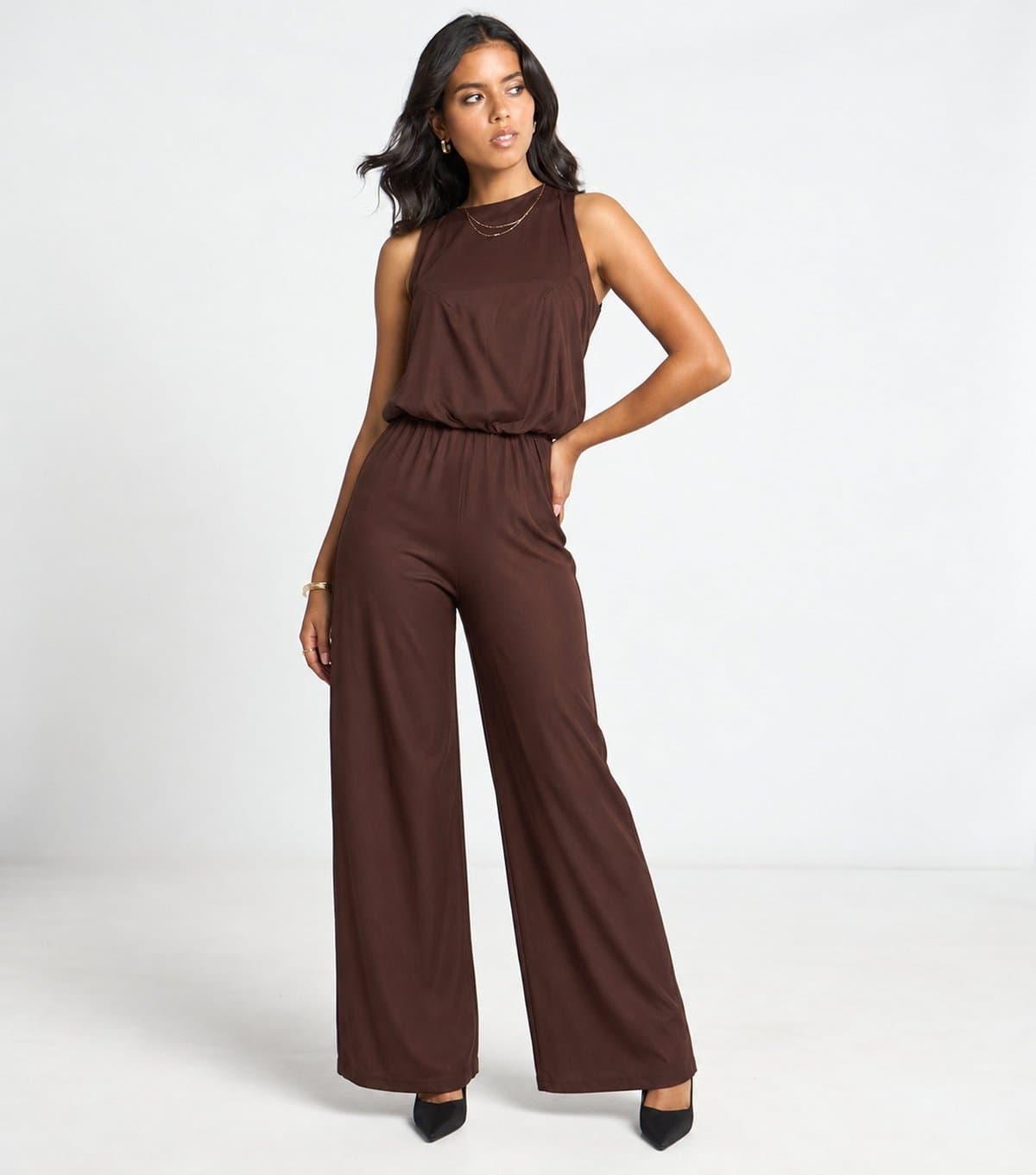 ARCH Women's Brown Sleeveless Bubble Hem Top ARCH New Look