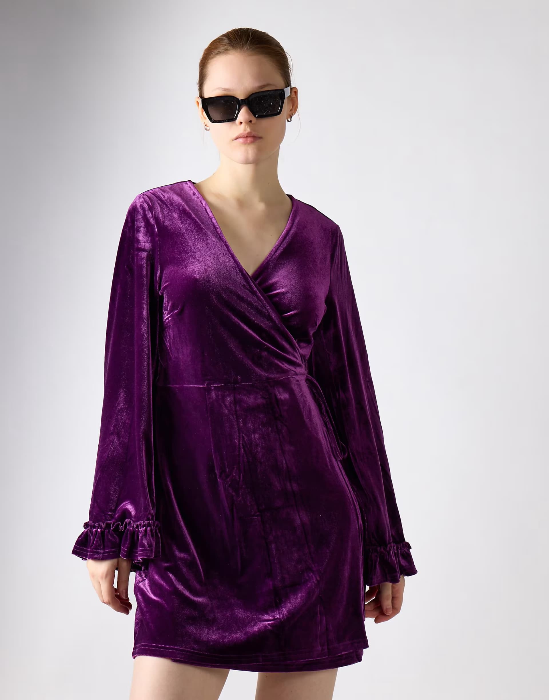 ASOS Glamorous Wrap mini dress in wine
