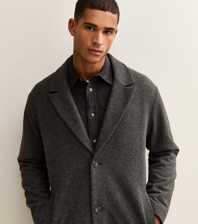 New Look Men's Grey Relaxed Tailored Coat New Look - 3