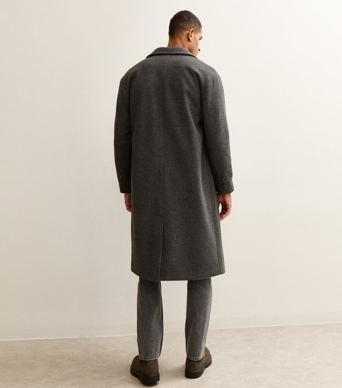 New Look Men's Grey Relaxed Tailored Coat New Look - 4