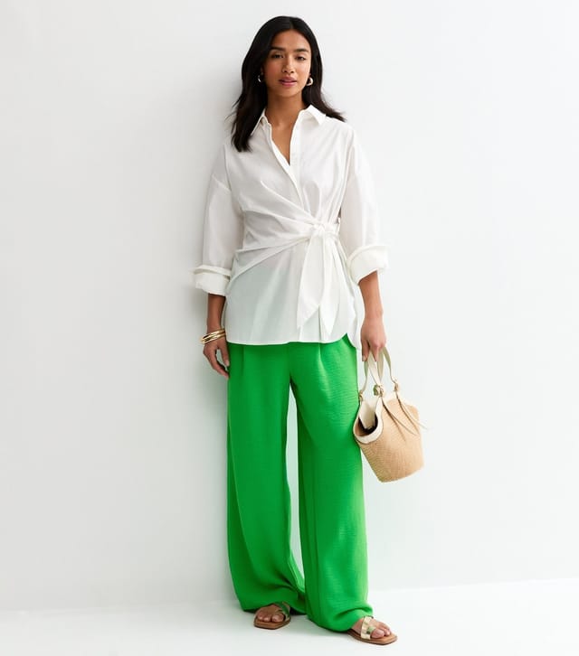 New Look Women's Petite Green Wide Leg Tailored Trousers New Look - 2
