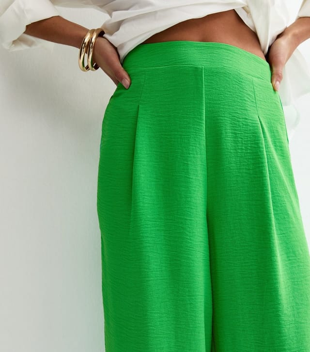 New Look Women's Petite Green Wide Leg Tailored Trousers New Look - 3
