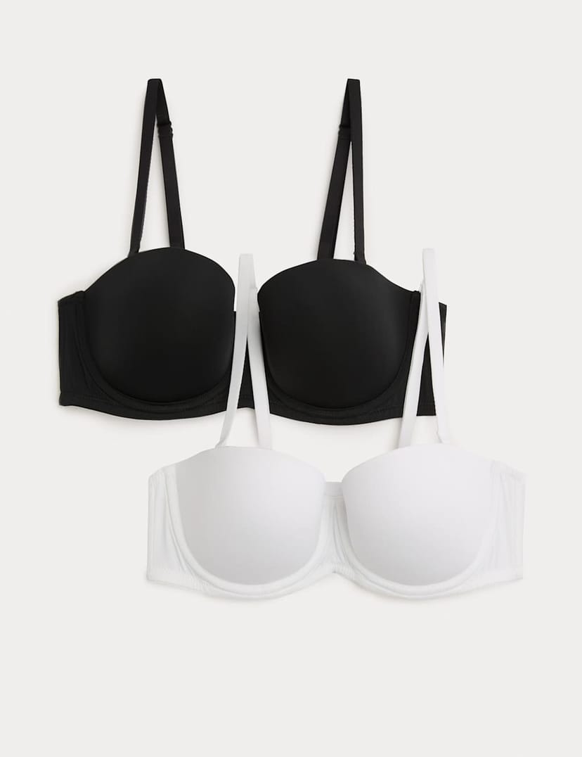 Marks & Spencer M&S 2 Pack Wired Multiway Strapless Bras A-E White Mix - 1