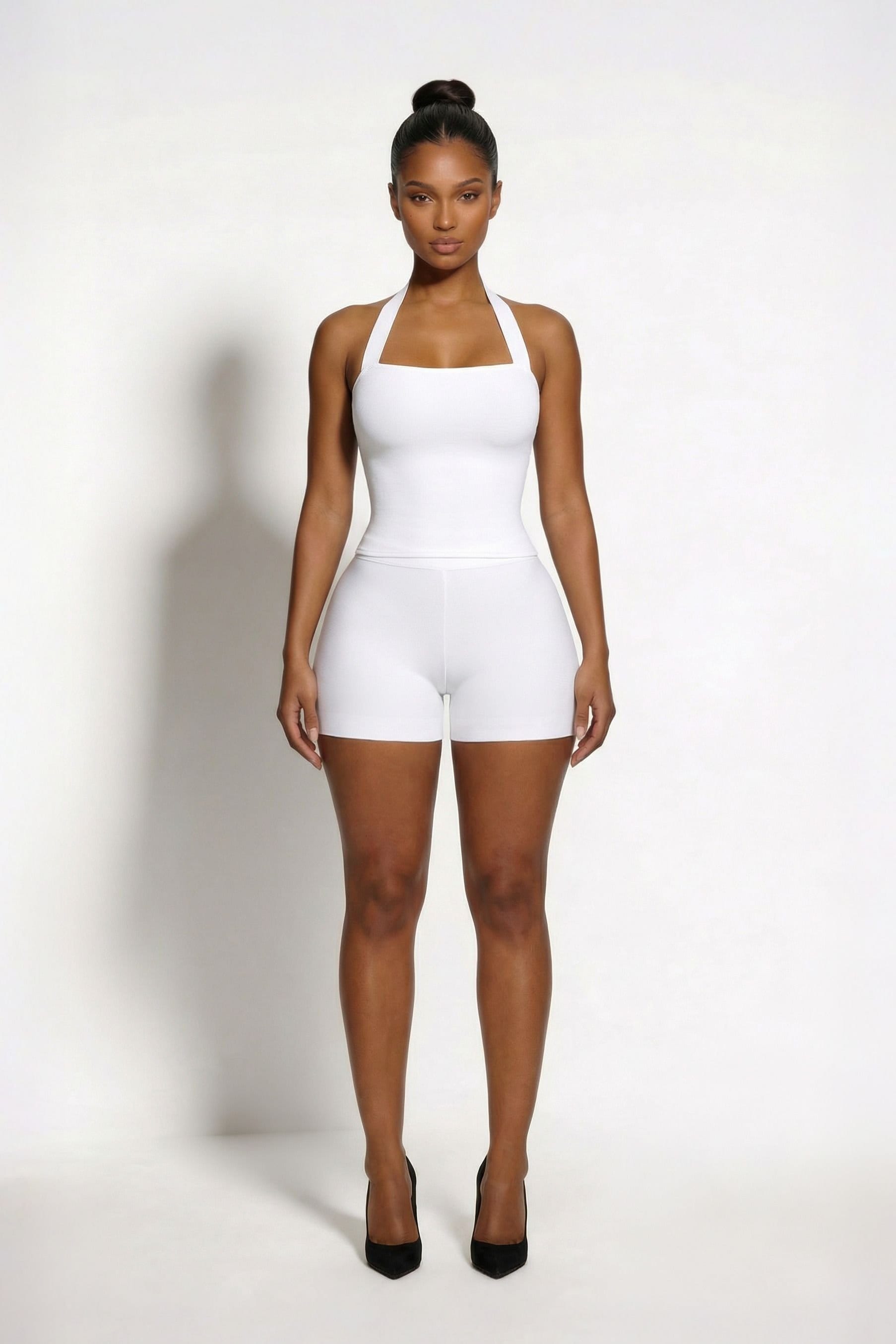 LEMONLUNAR Women's The Zoe Bandage Shorts White