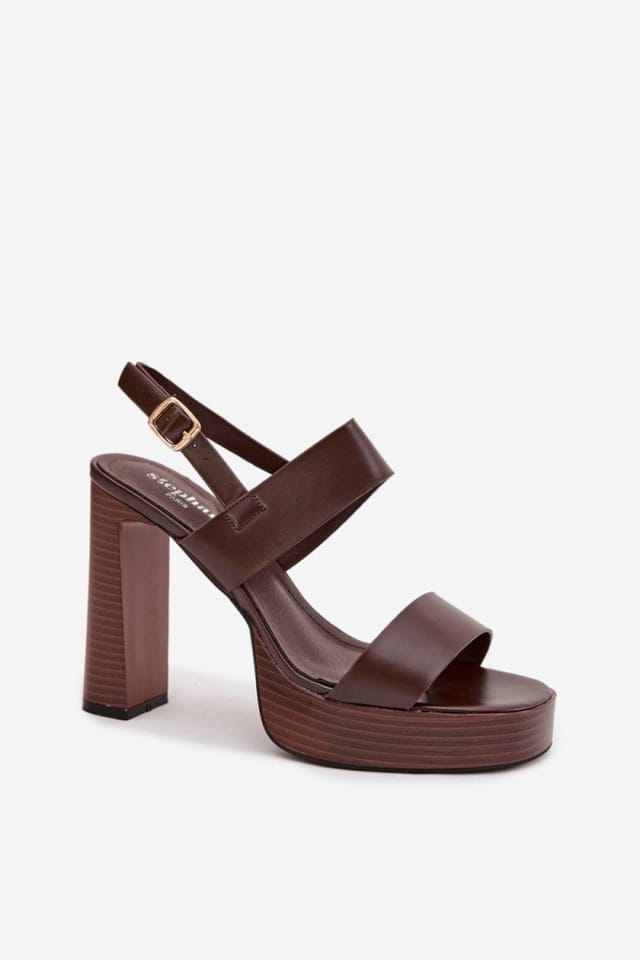 Love Lace Love Lace Women's High Heel Sandals with Secure Step In Comfort Strap Design in Brown - 2