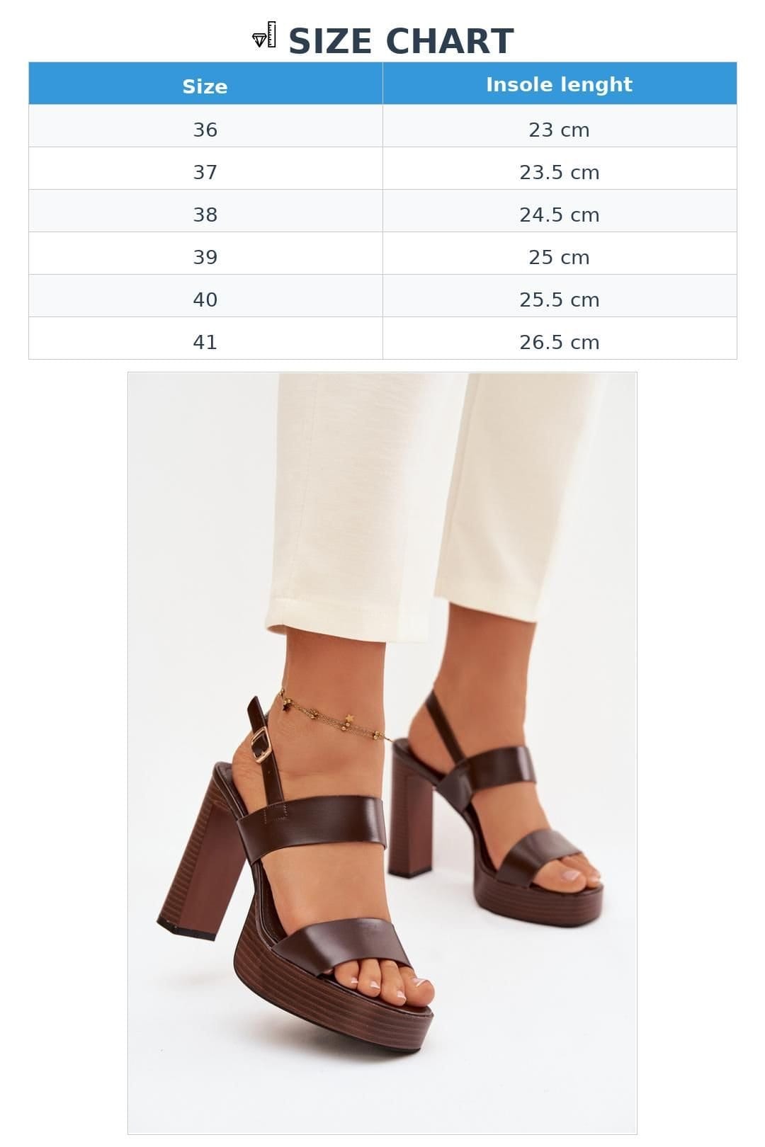 Love Lace Love Lace Women's High Heel Sandals with Secure Step In Comfort Strap Design in Brown - 4