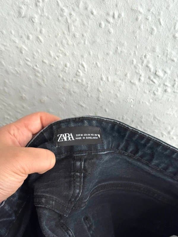Zara Women's Zara Washed Black High Waisted Denim Mini Skirt - UK Size 10