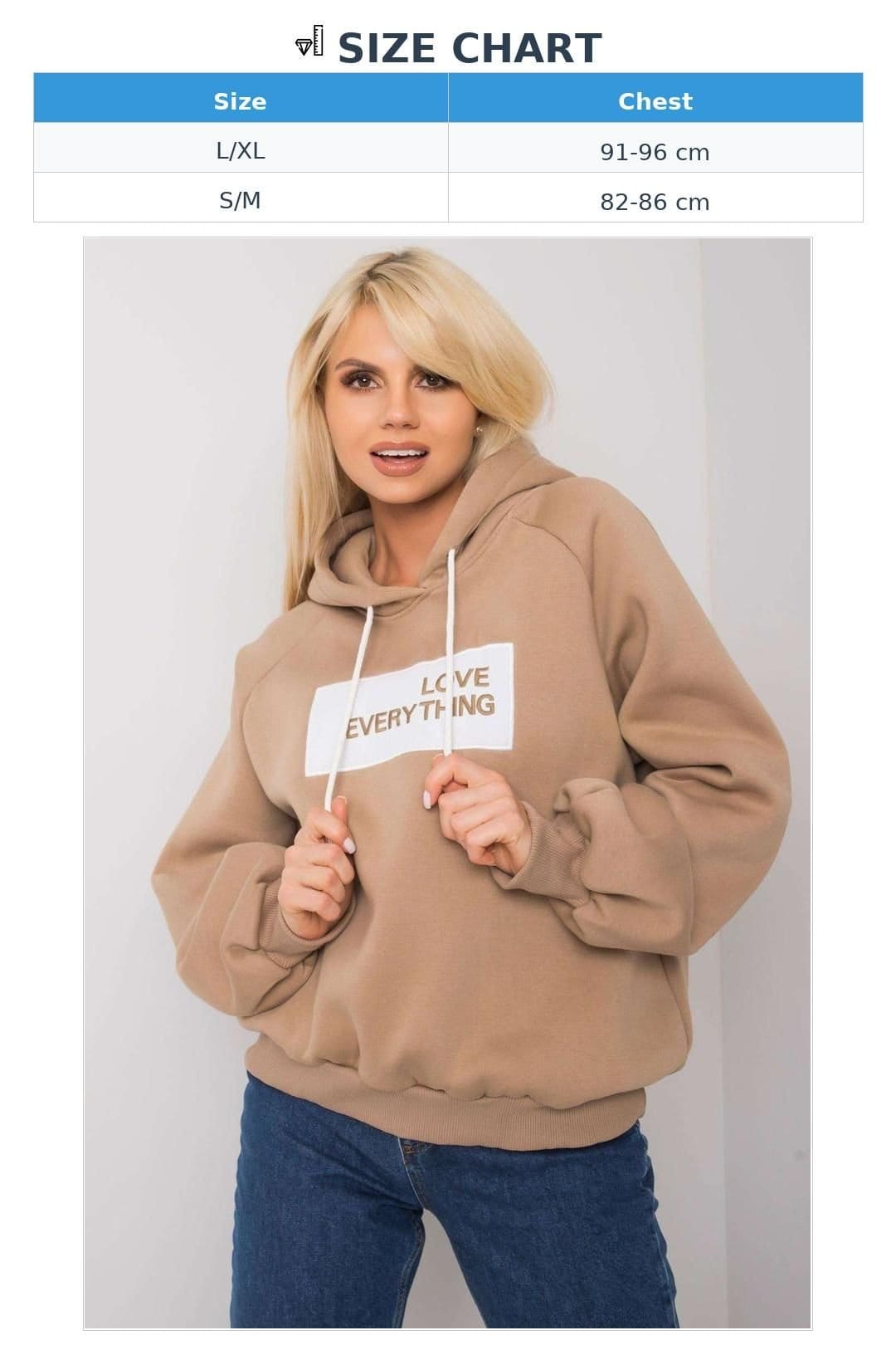 Love Lace Love Lace Women's Embroidered Hooded Long Sleeve Sweatshirt Style 169820 in Beige - 4