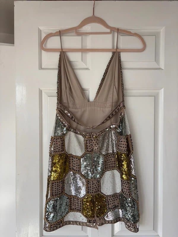 ASOS Stunning embellished low back mini dress