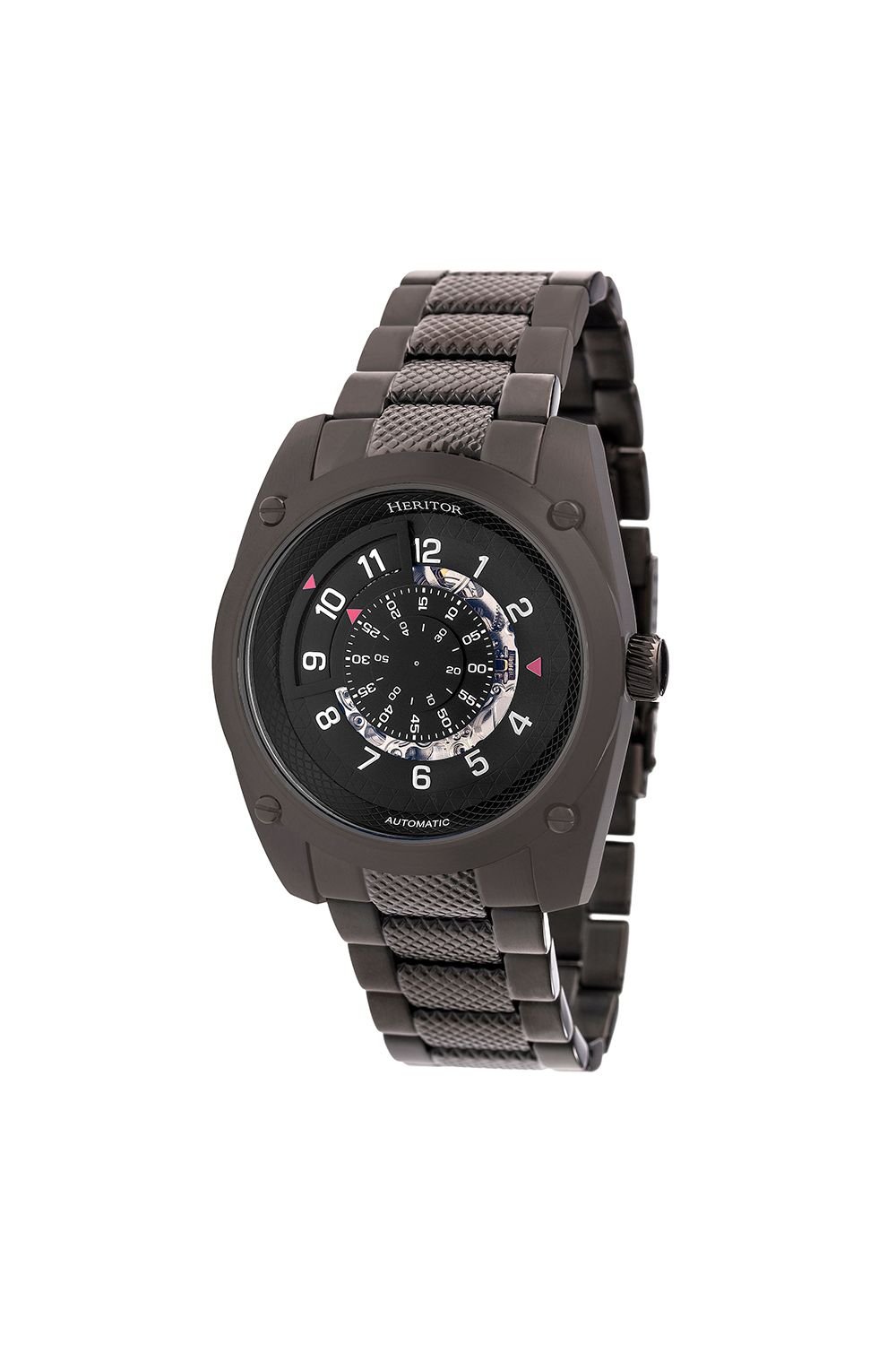 Heritor Automatic Heritor Automatic Men's Daniels Semi-Skeleton Bracelet Watch in Black - 1