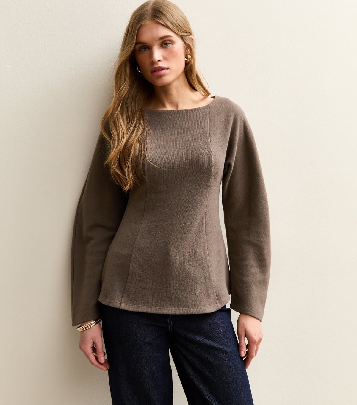 New Look Women's Mink Soft Touch Fitted Waist Top New Look