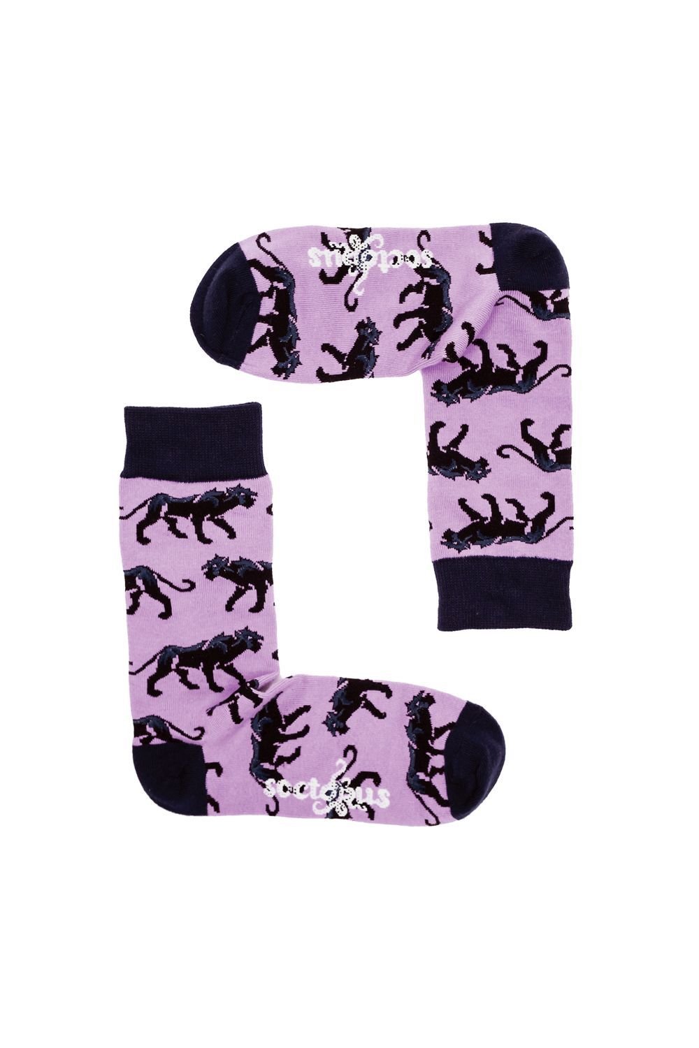 Soctopus Soctopus Men's Animal Design Novelty Cotton Socks in Purple - 3