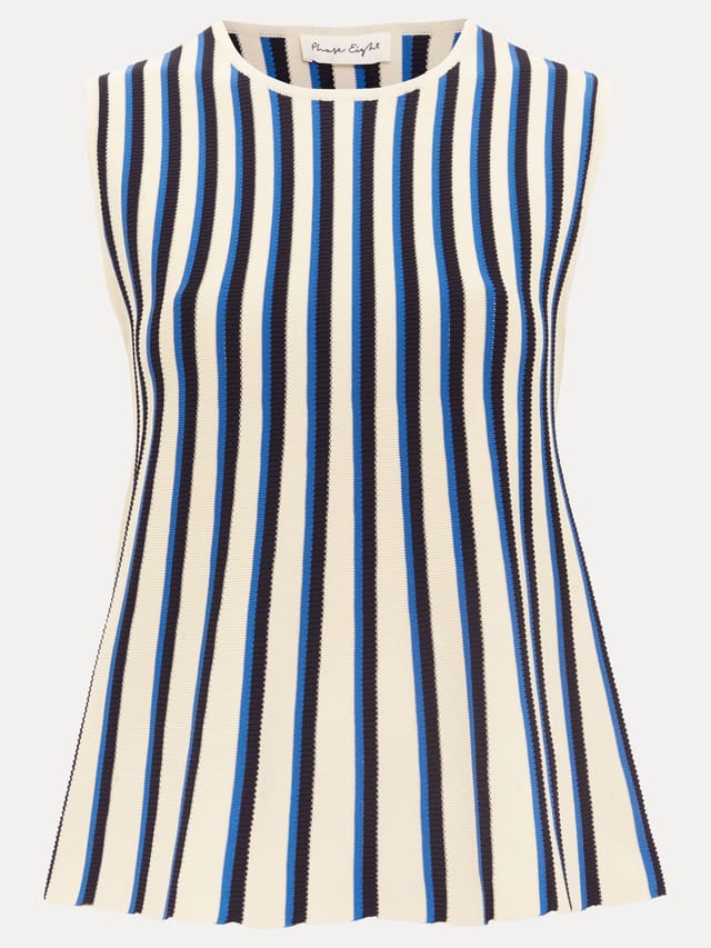 Phase Eight Phase Eight Women's Betsy Stripe Peplum Top in Dark Navy - 2