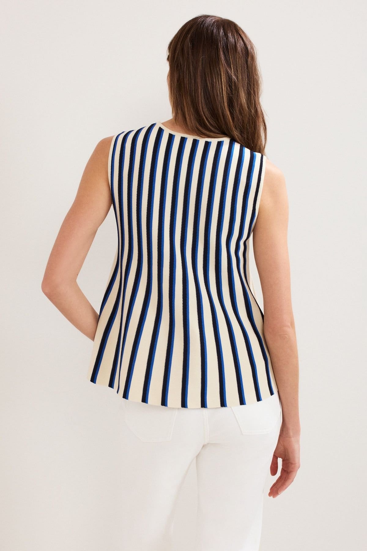 Phase Eight Phase Eight Women's Betsy Stripe Peplum Top in Dark Navy - 4