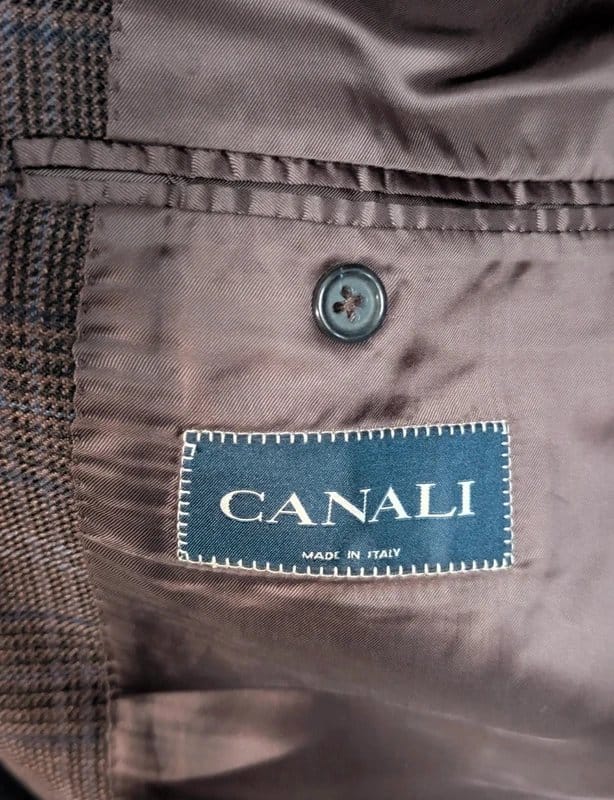Canali Brown/Navy Check Tailored Fit Luxury Blazer