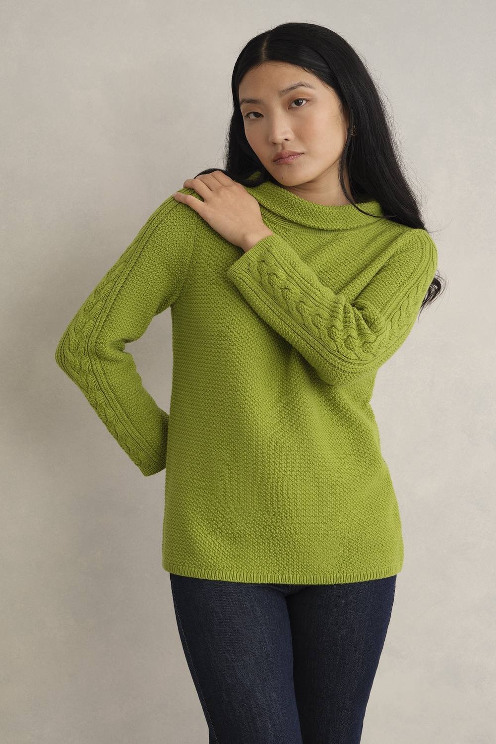 Hobbs London Hobbs London Women's Camilla Cotton Knit Jumper in Lime - 2