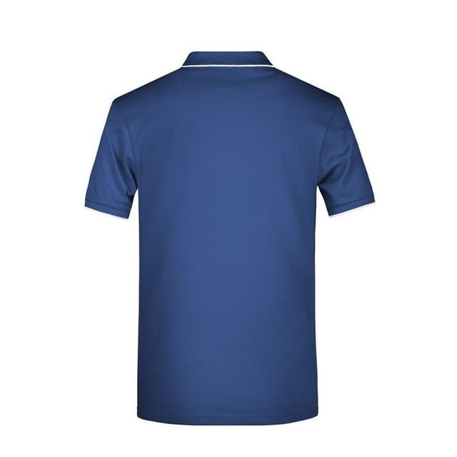 James and Nicholson James and Nicholson Men's Contrast Striped Pique Polo Shirt in Navy - 2