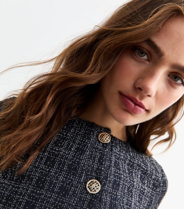 New Look Women's Navy Metallic Boucle Jersey Cardigan New Look - 2