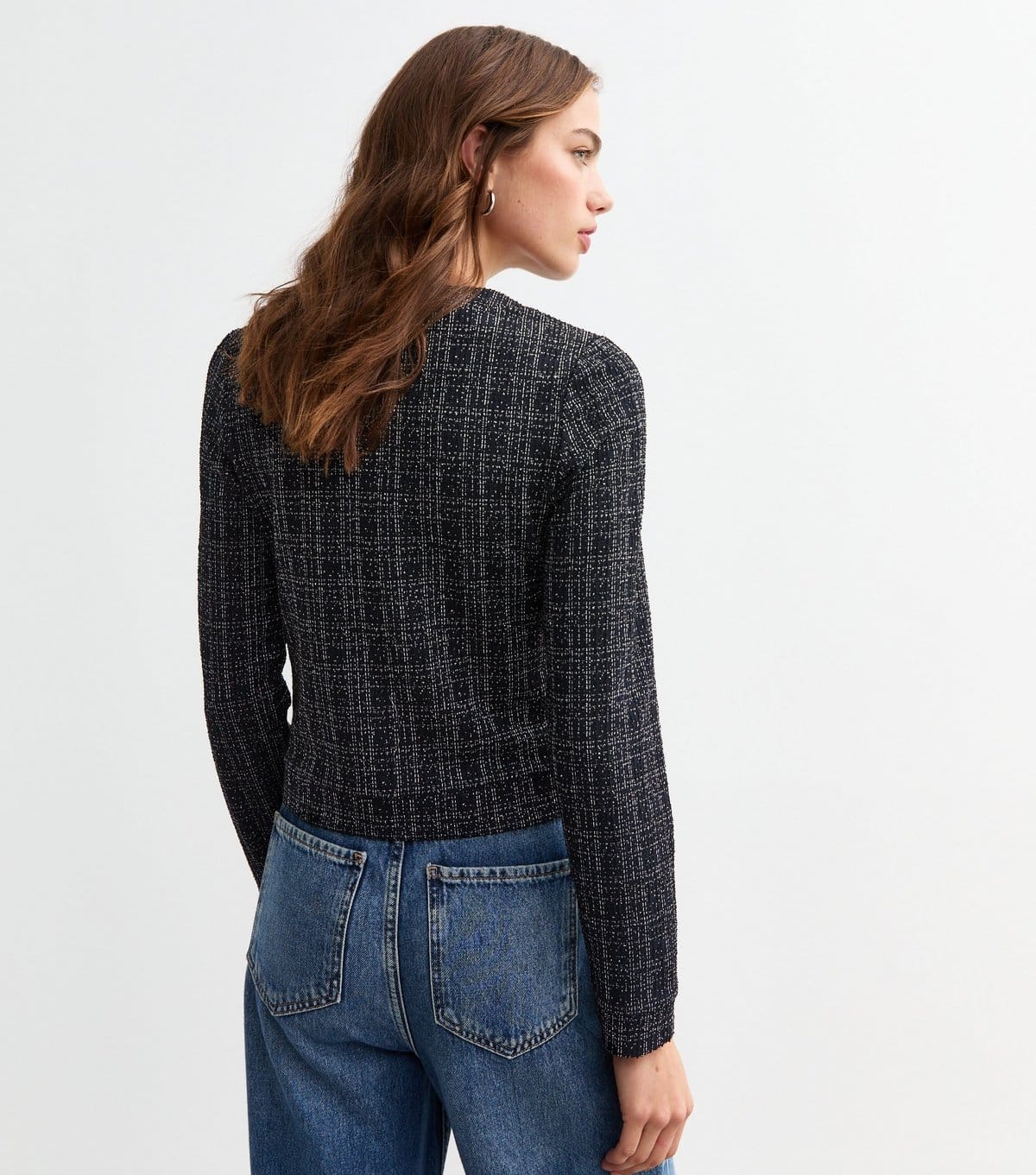 New Look Women's Navy Metallic Boucle Jersey Cardigan New Look - 4