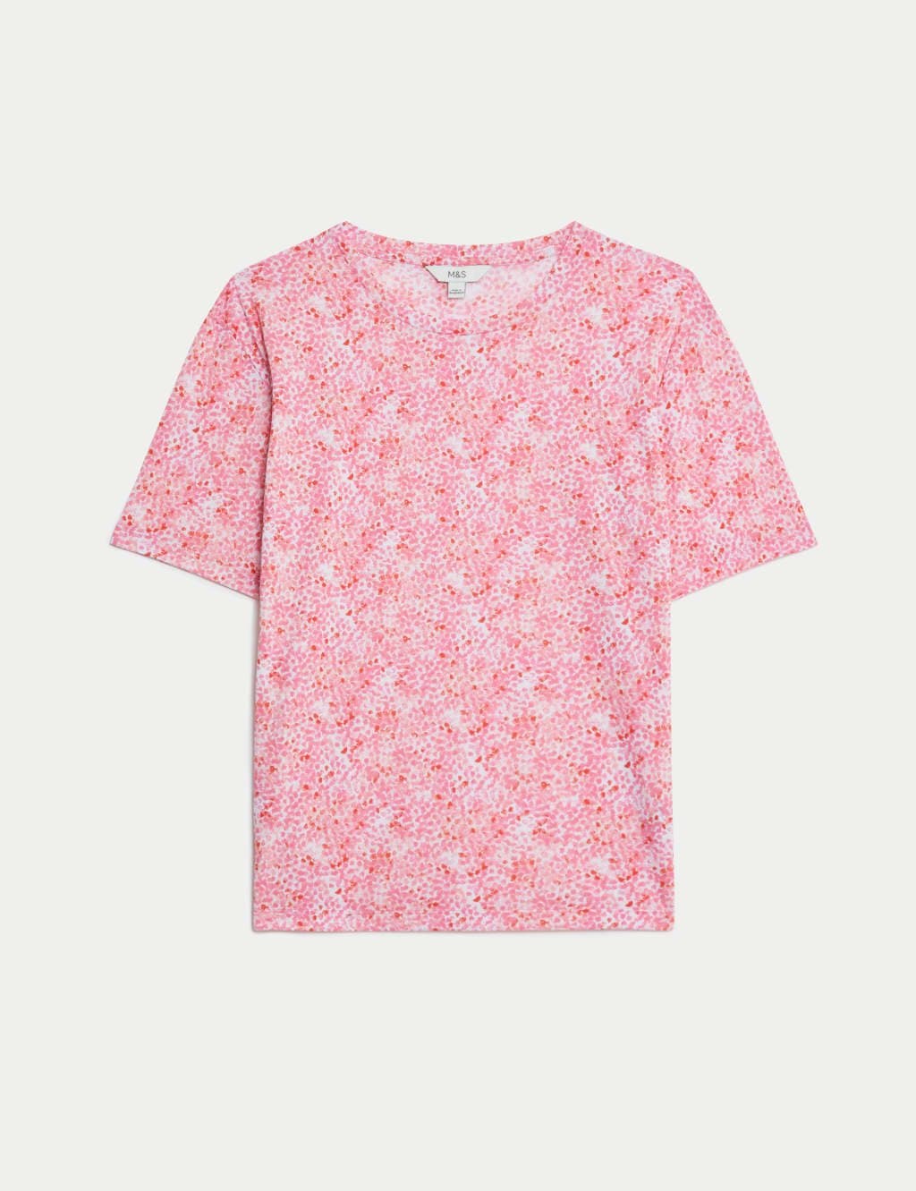 Marks & Spencer M&S Printed Relaxed T-Shirt Pink Mix