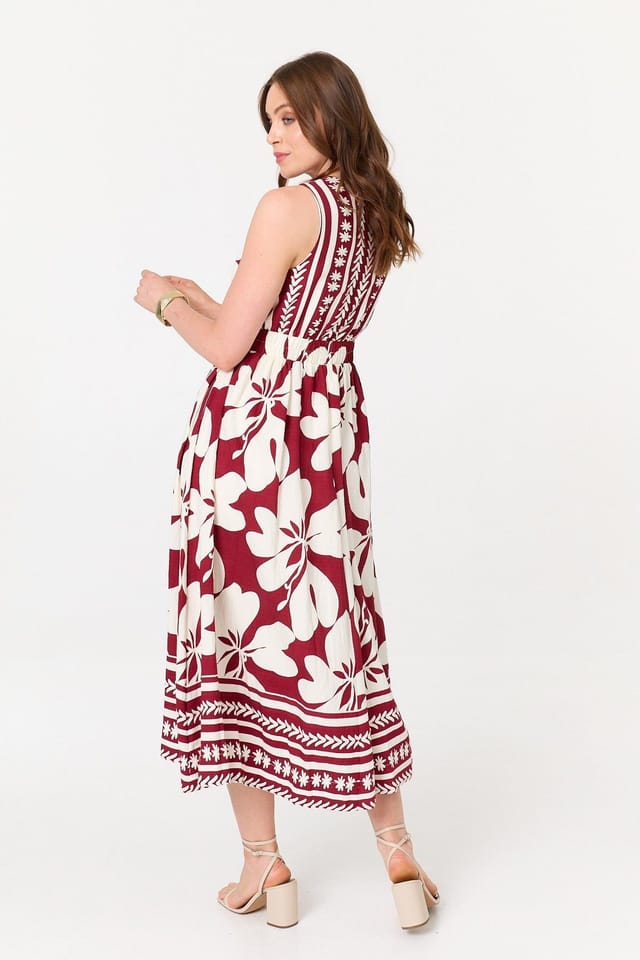 Izabel London Izabel London Women's Floral Sleeveless A-Line Maxi Dress - 3