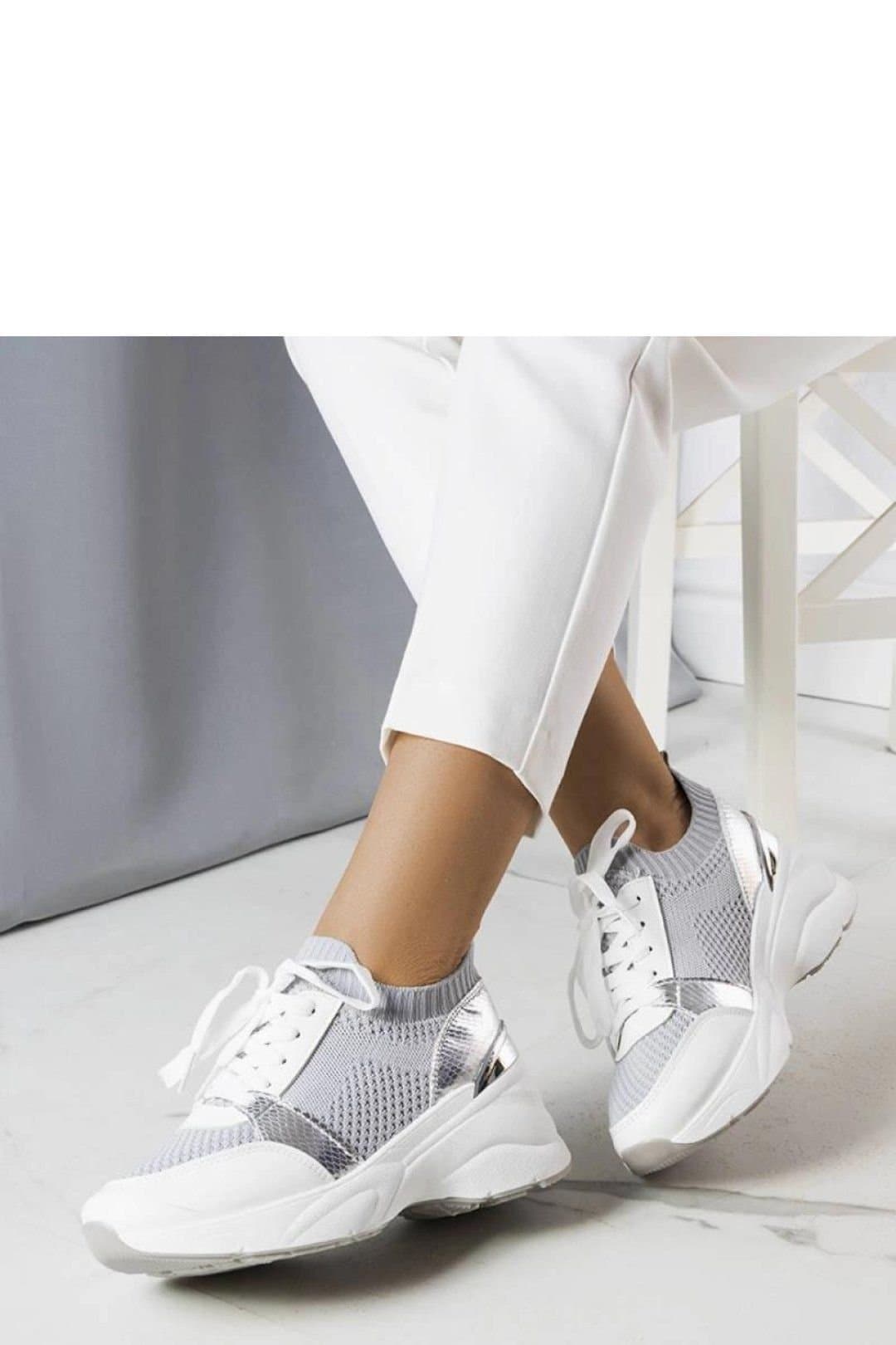 Love Lace Love Lace Women's Ann Wedge Sneakers with White Rubber Sole for Summer Comfort in Grey