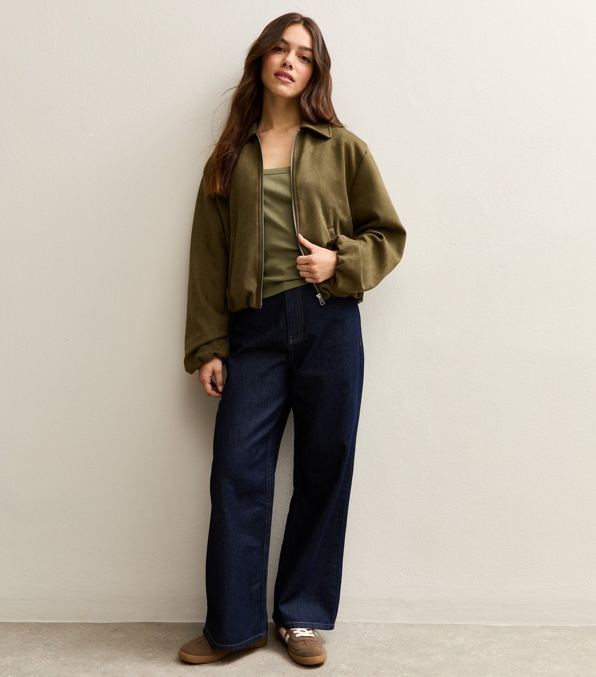 New Look Women's Petite Mid Green Ribbed Square Neck Top New Look - 3