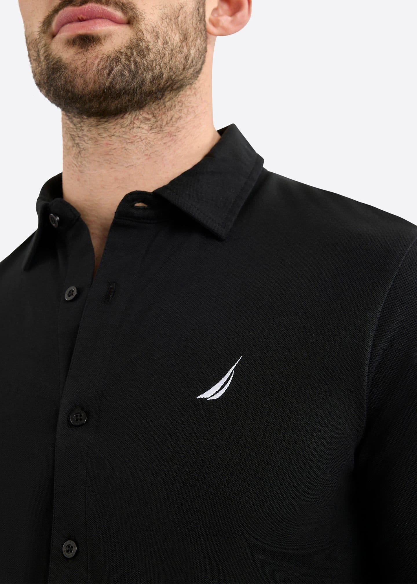 Nautica Nautica Men's Upton LS Shirt in Black - 4