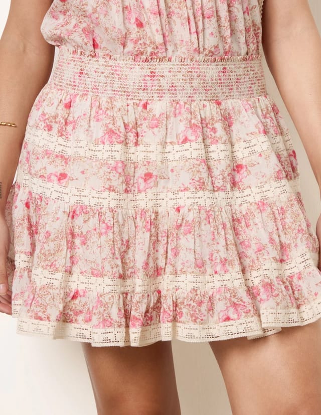 Blue Vanilla Mini Floral Skirt - 3