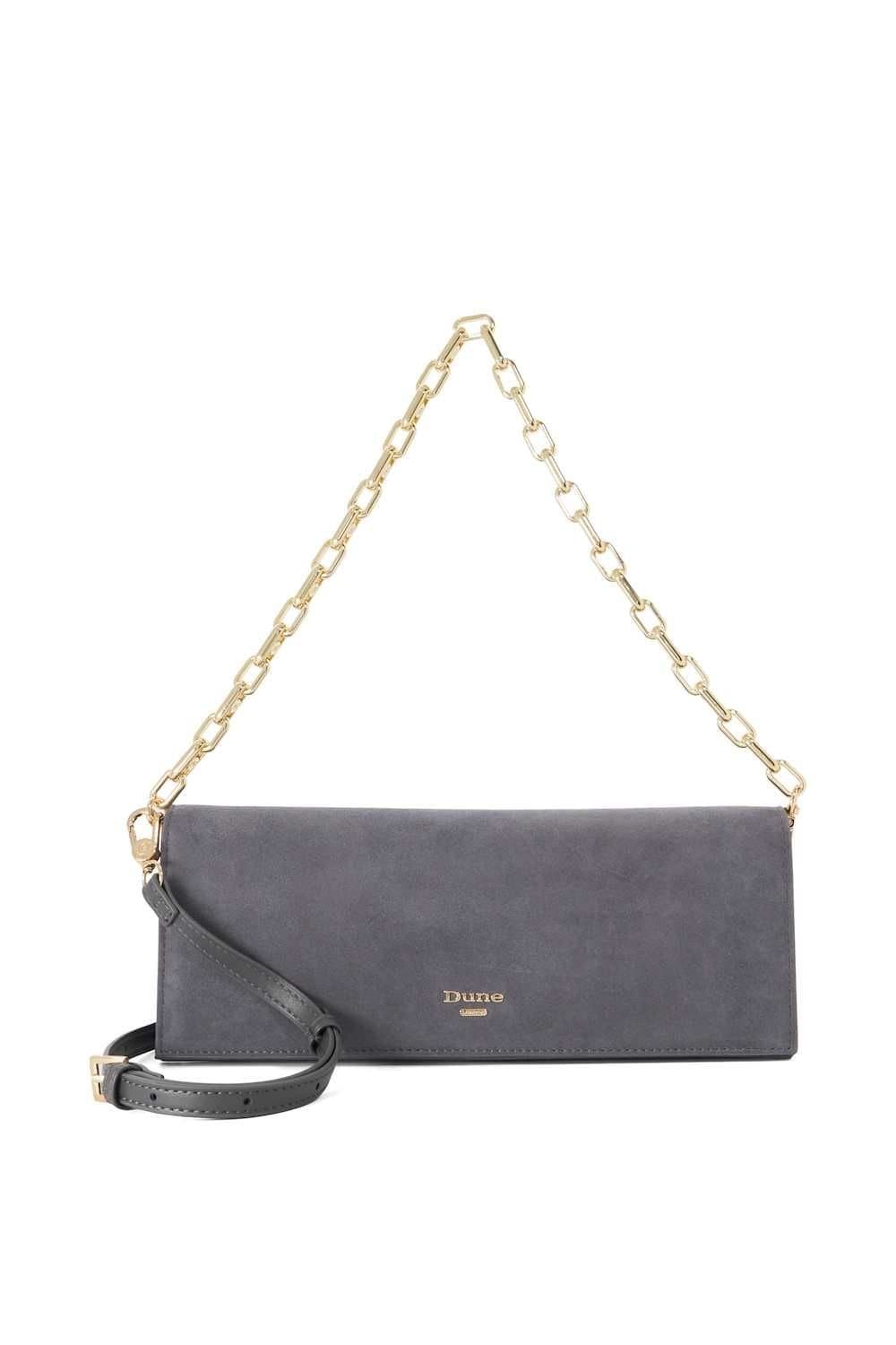 Dune London Dune London Women's 'Bemuse' Suede Clutch in Grey