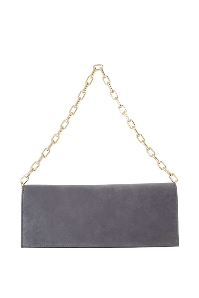Dune London Dune London Women's 'Bemuse' Suede Clutch in Grey - 2