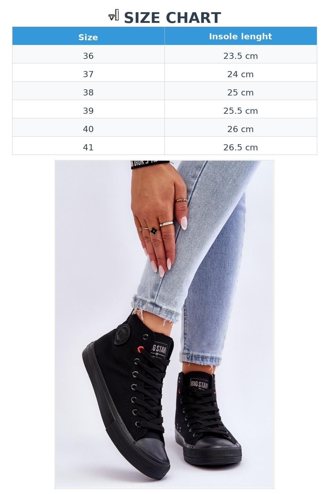 Love Lace Love Lace Women's BIG STAR High Top Sneakers Platform Non Slip Rubber Logo Laced in Black - 4