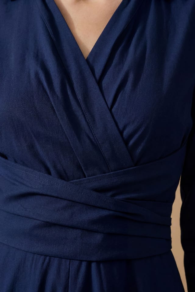 Oasis Oasis Women's Cotton Poplin Maxi Occasion Shirt Dress in Navy - 3