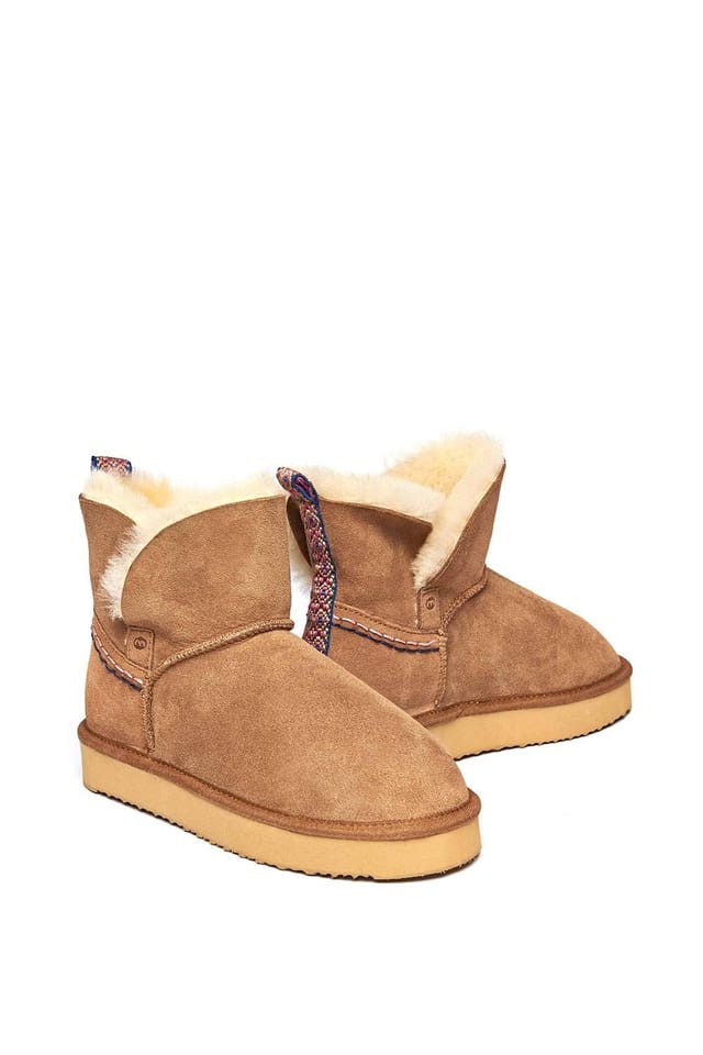 Moshulu Moshulu Women's 'Wattle 2' Sheepskin Bootie Slipper in Tan - 2