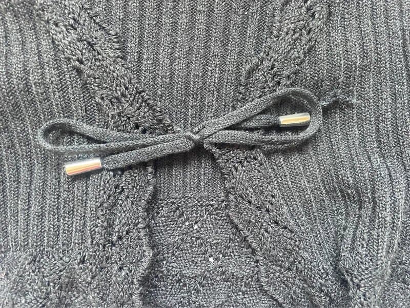 New Look black crochet cardigan