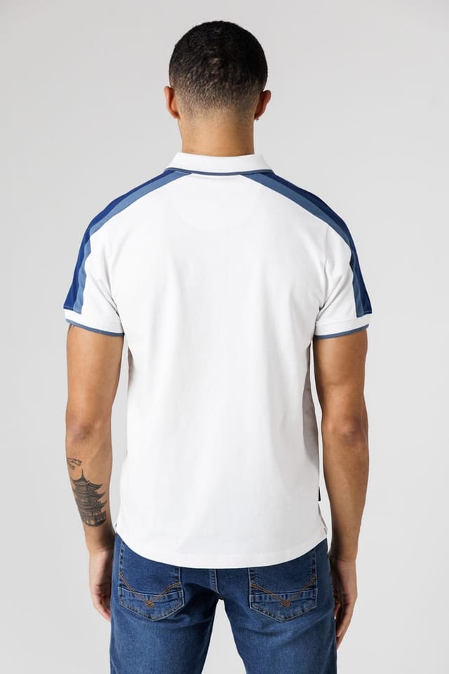 Firetrap Firetrap Men's Regular Fit Cotton Jersey Button Polo in White - 3