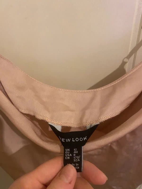 New Look Pastel pink satin silk top