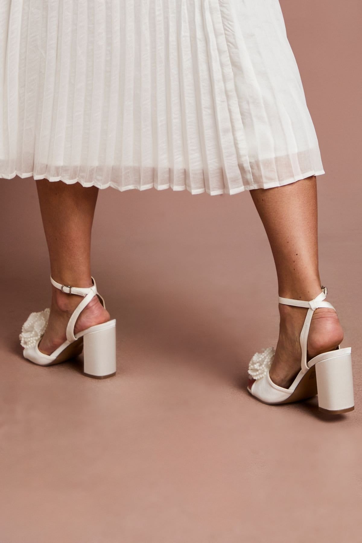 Coast Coast Women's Bridal Paloma Corsage Detail High Block Heeled Sandals in White - 4